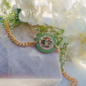 Authentic Chanel button bracelet. 14k Gold plated